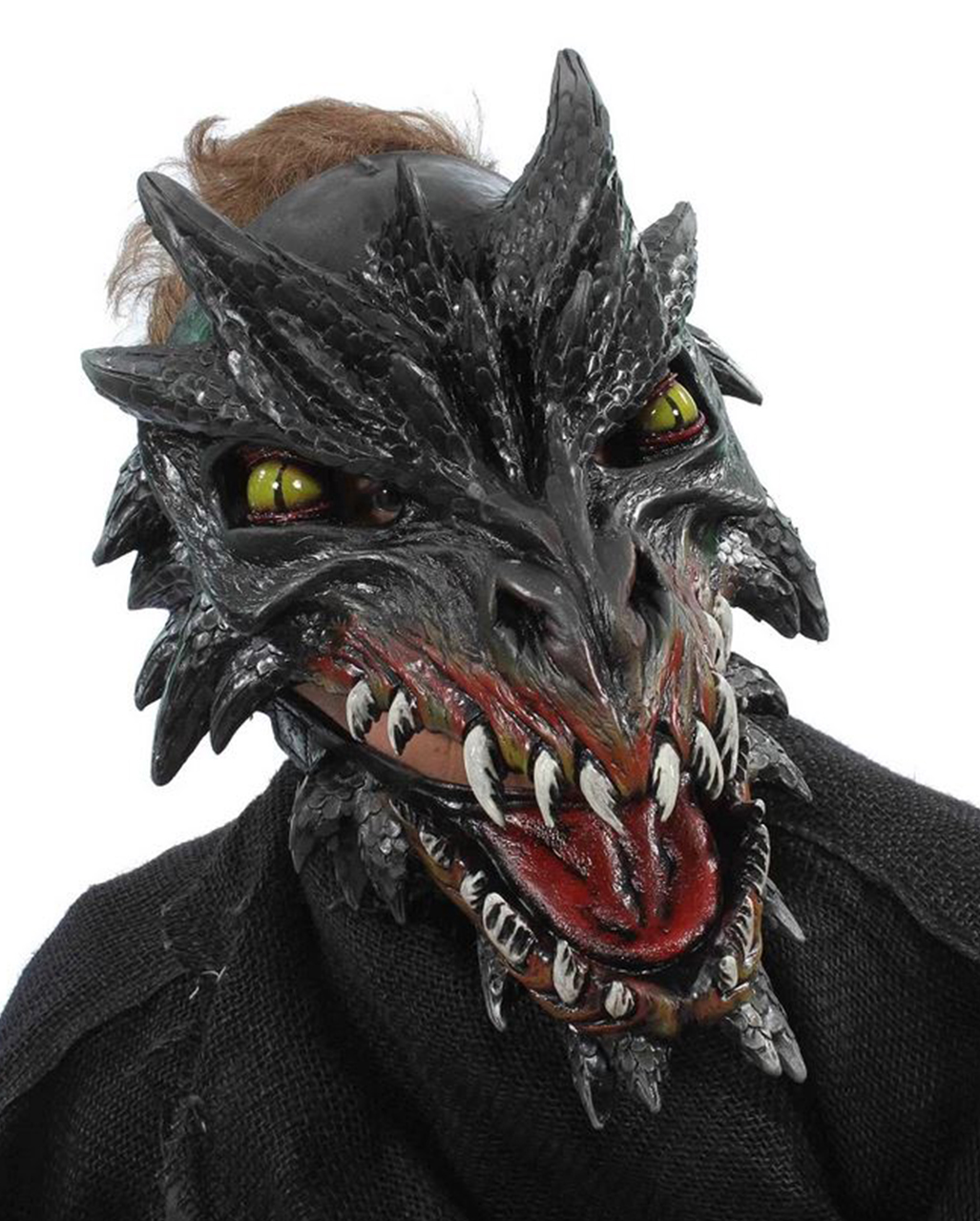 Noir Drachen Maske Deluxe für Halloween von Horror-Shop.com