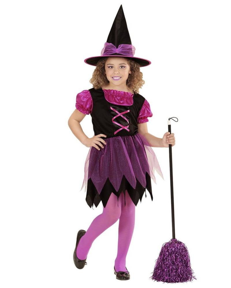 Pinke Funkelhexe Kinderkostüm Kostüm für Mädchen S / 5-7 Jahre von Horror-Shop.com