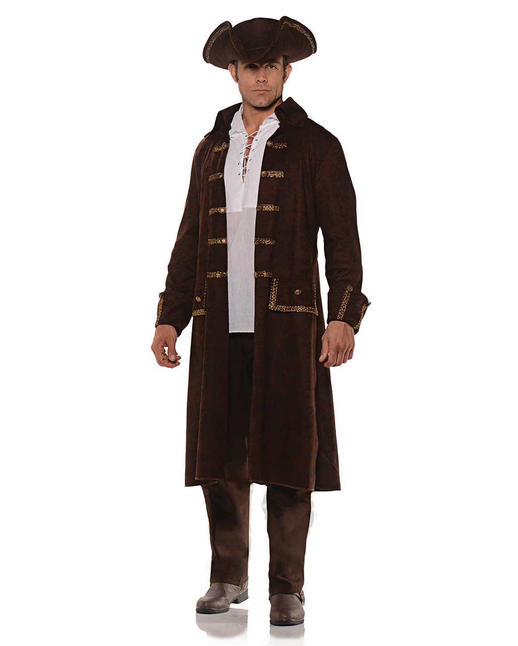 Piraten Kostüm Mantel mit Hut für Halloween Standard von Horror-Shop.com