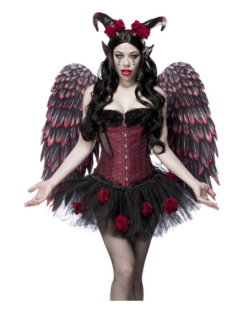 Rose Devil Kostüm mit Flügel für Halloween L-40 von Horror-Shop.com