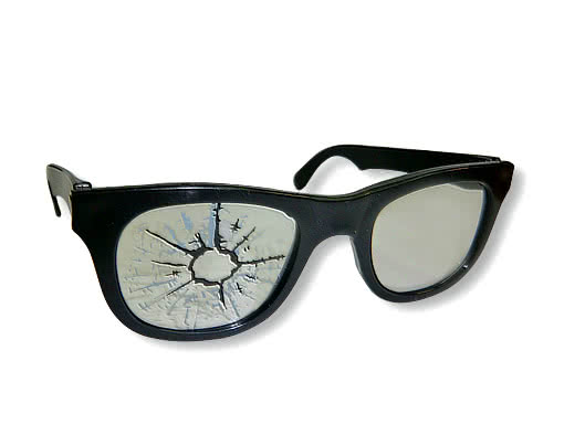 Scherzbrille mit Einschußloch Scherzartikel Brille-Partygag Brille von Horror-Shop.com