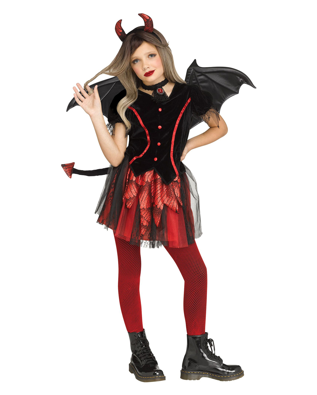 Schoolgirl Devil Kinderkostüm für Halloween M von Horror-Shop.com