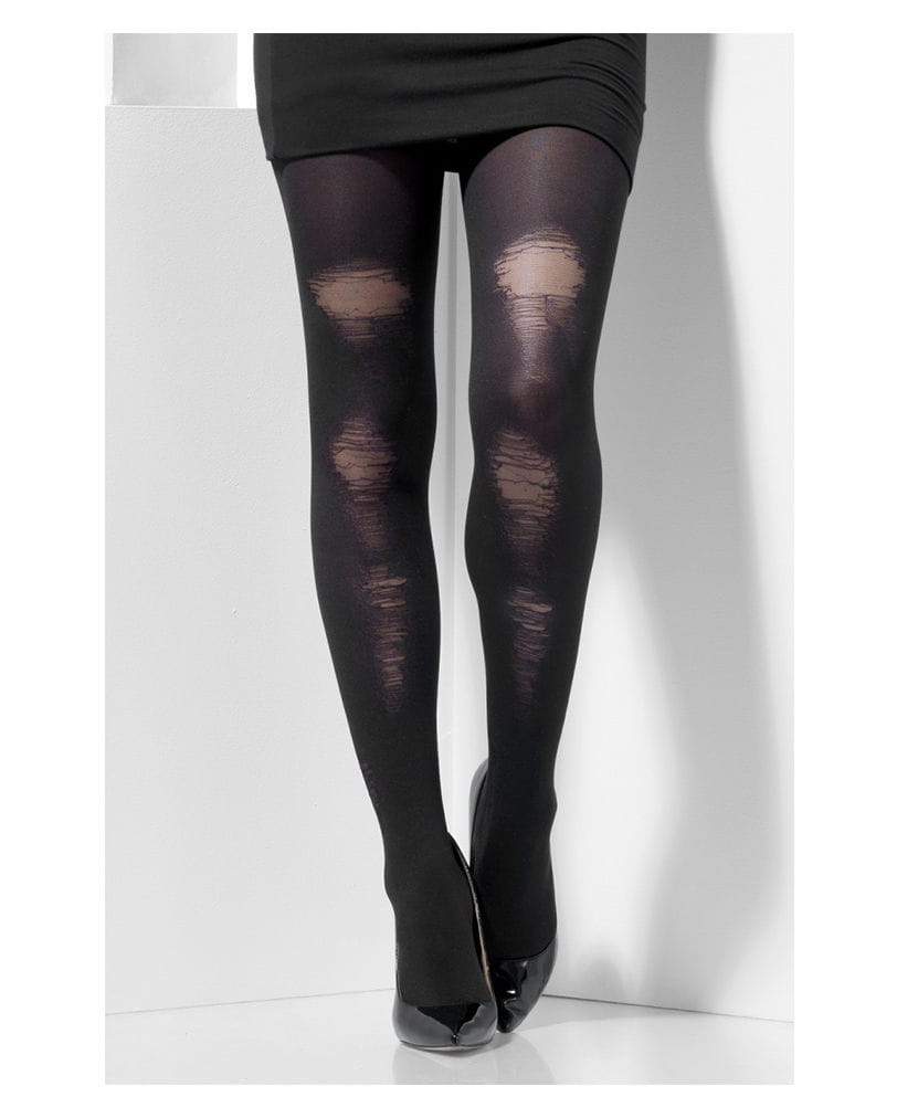 Schwarze Strumpfhose in Loch-Optik  Gothic Strümpfe für Halloween von Horror-Shop.com