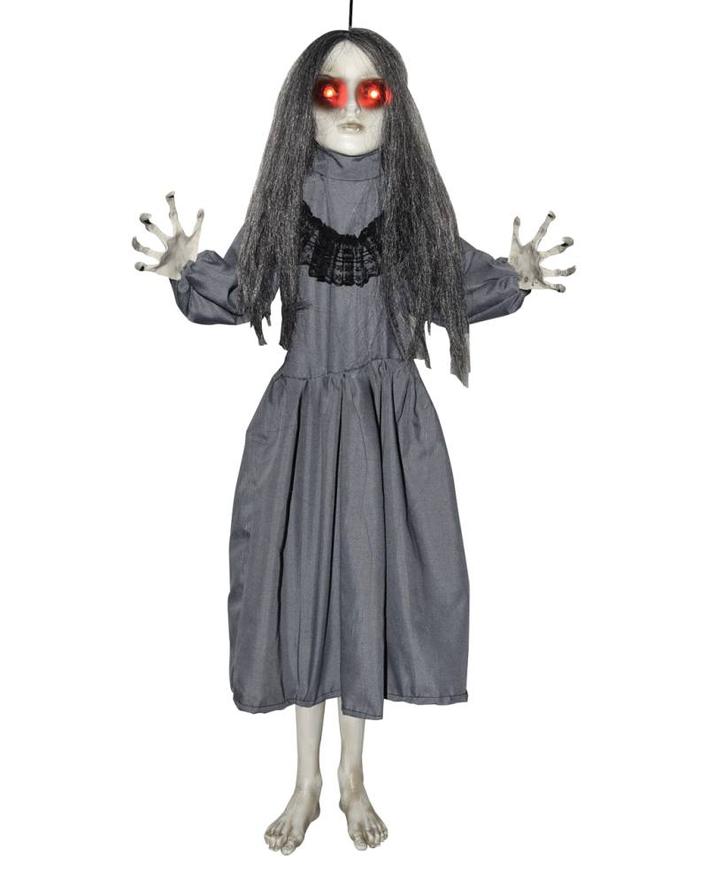 Schwarzes Gothic Doll mit leuchtenden Augen Hängefigur 80cm ★ von Horror-Shop.com