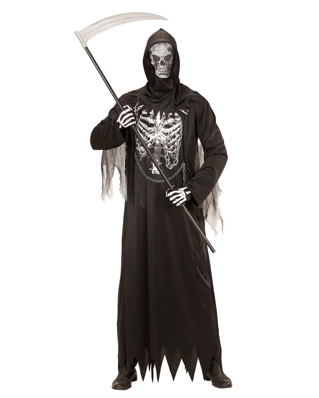 Sensenmann Robe mit Kette Erwachsenen Kostüm für  XL von Horror-Shop.com