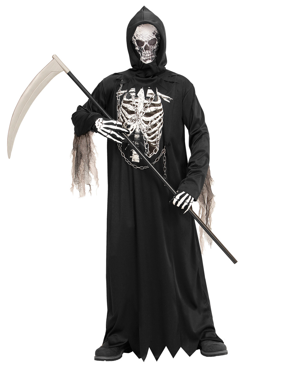 Sensenmann Robe mit Kette  Halloween Kostüm L / 11-13 Jahre von Horror-Shop.com