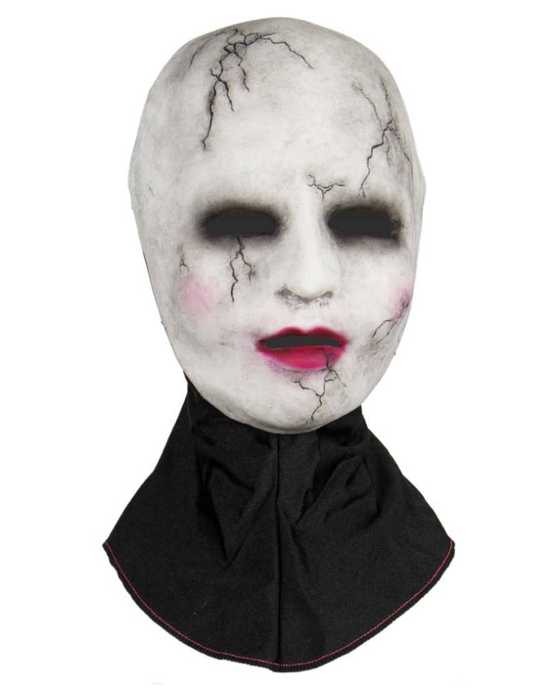 Silikon Halbmaske Porzellan Puppe Creepy Doll Horrormaske von Horror-Shop.com
