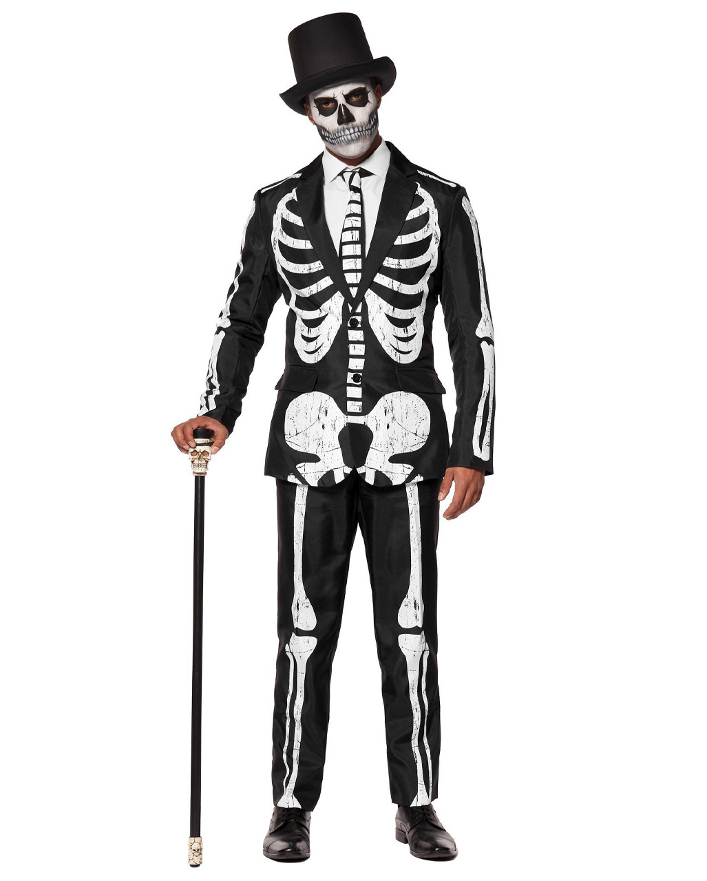 Skeleton Grunge Anzug - Suitmeister für Halloween ★ XL von Horror-Shop.com