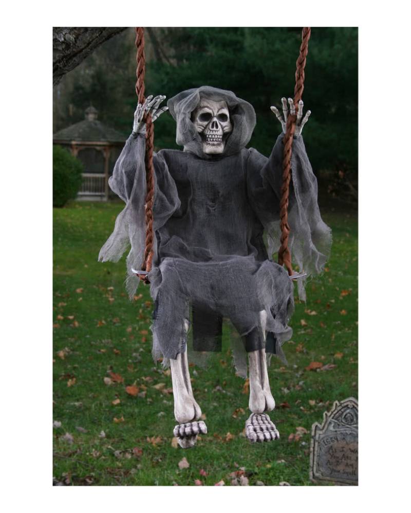 Skelett Geist auf der Schaukel Halloween Deko von Horror-Shop.com