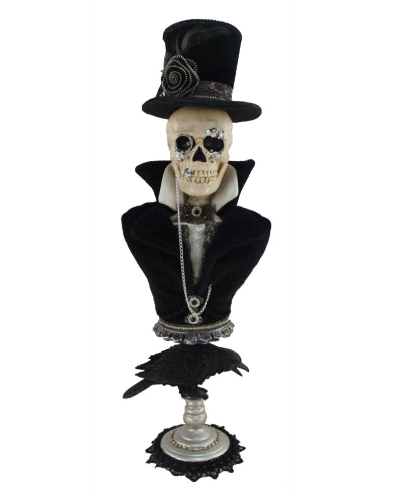 Skelett Gentleman Büste mit Raben 66cm bestellen von Horror-Shop.com