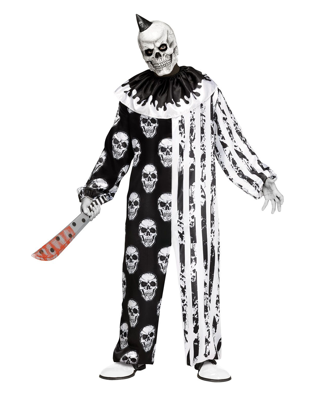 Skelett Horror Clown Kostüm mit Maske  Killerclown Kostüm Einheitsgröße (M/L) von Horror-Shop.com