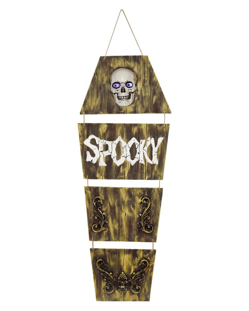 Spooky Sarg mit Skull & Animierten Augen Gruseldeko von Horror-Shop.com