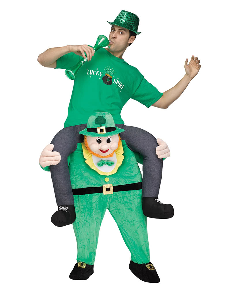 St. Patricks Day Reiter Carry Me Kostüm Leprechaun Kostüm One Size von Horror-Shop.com
