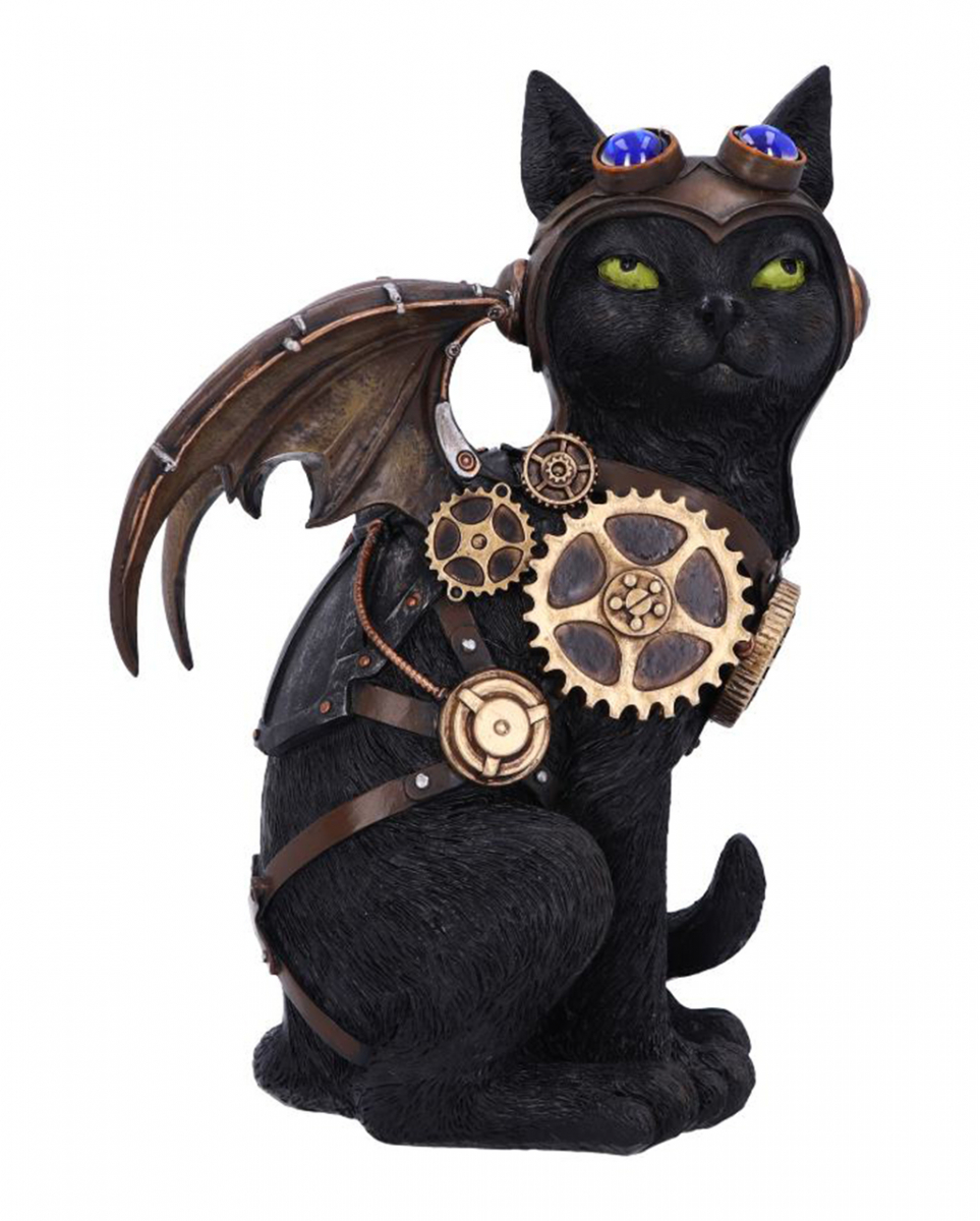 Steampunk Feline Flight Katzen Figur 22,7cm als Geschenk von Horror-Shop.com