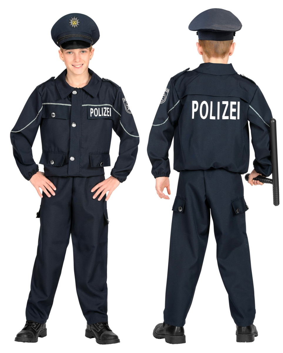 Streifenpolizist Kostüm für Kinder Blau XXS / 2- 3 Jahre