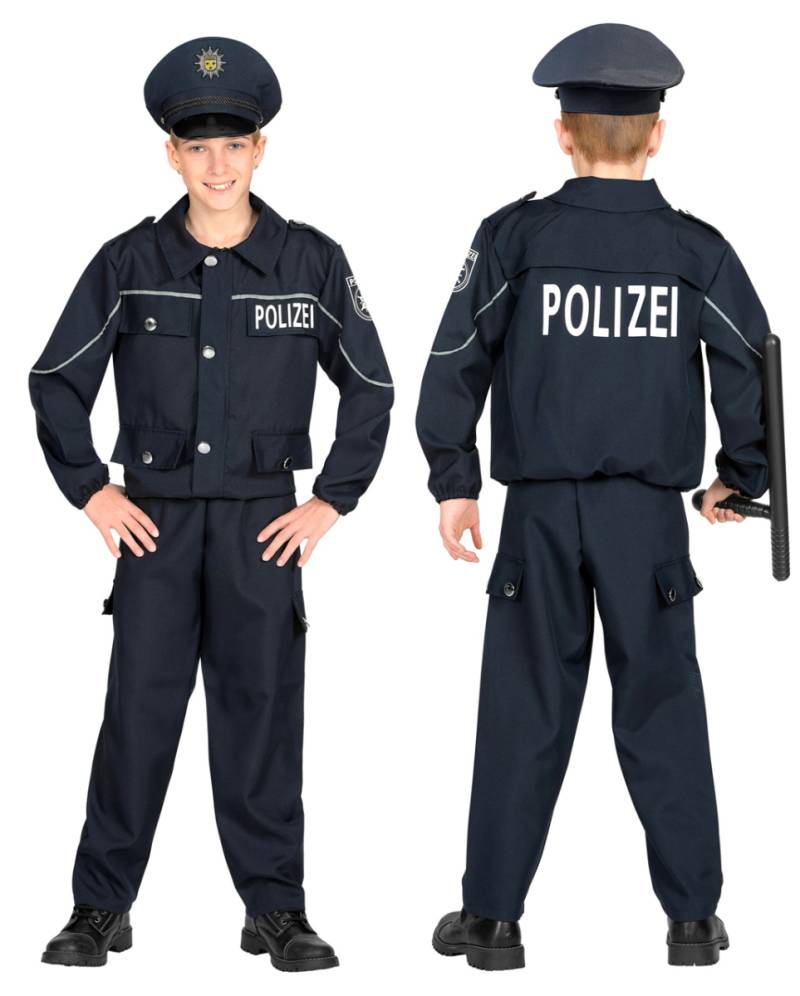 Streifenpolizist Kostüm für Kinder Blau XXS / 2- 3 Jahre