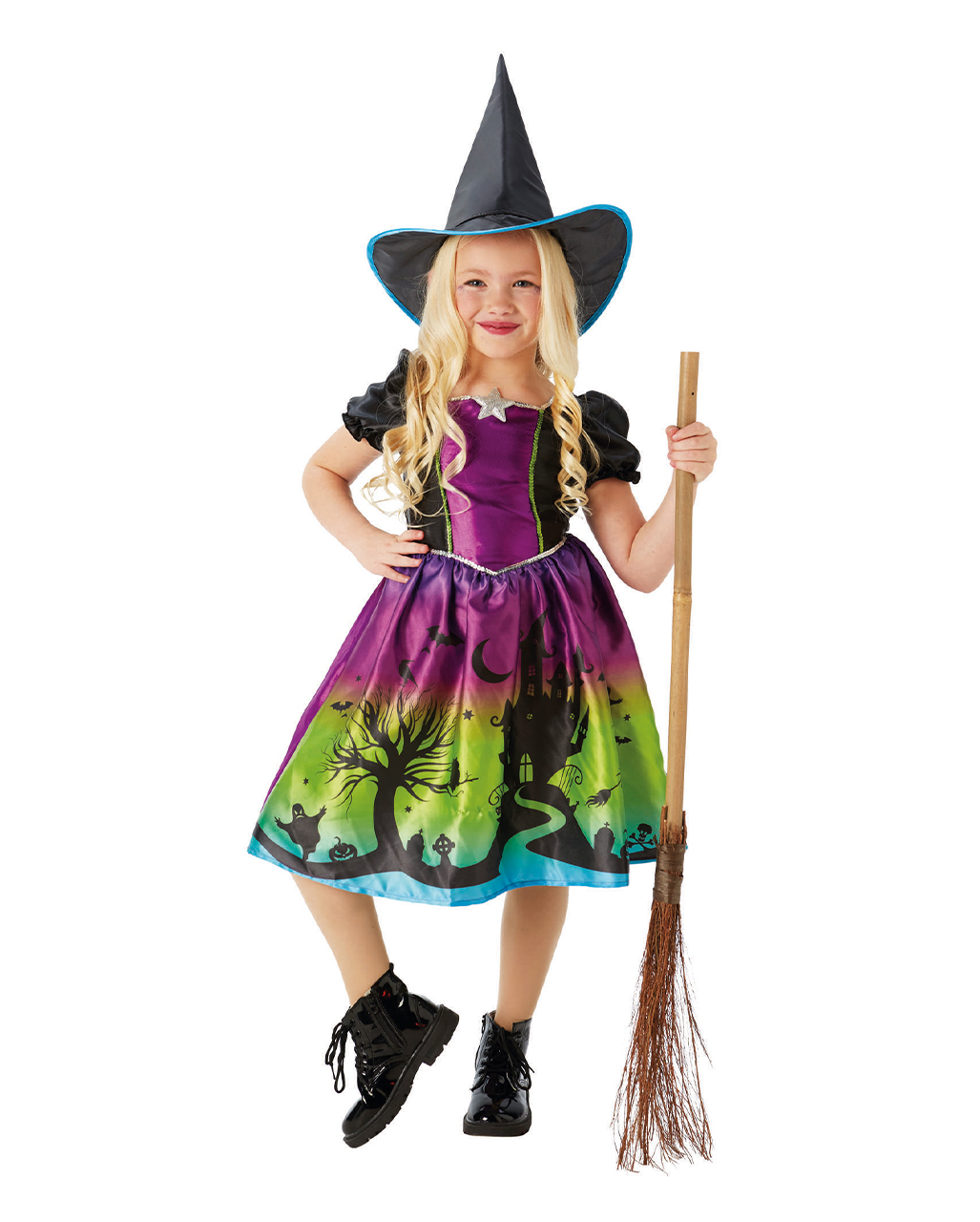 Süße Halloween Hexe Kinderkostüm ★ L von Horror-Shop.com