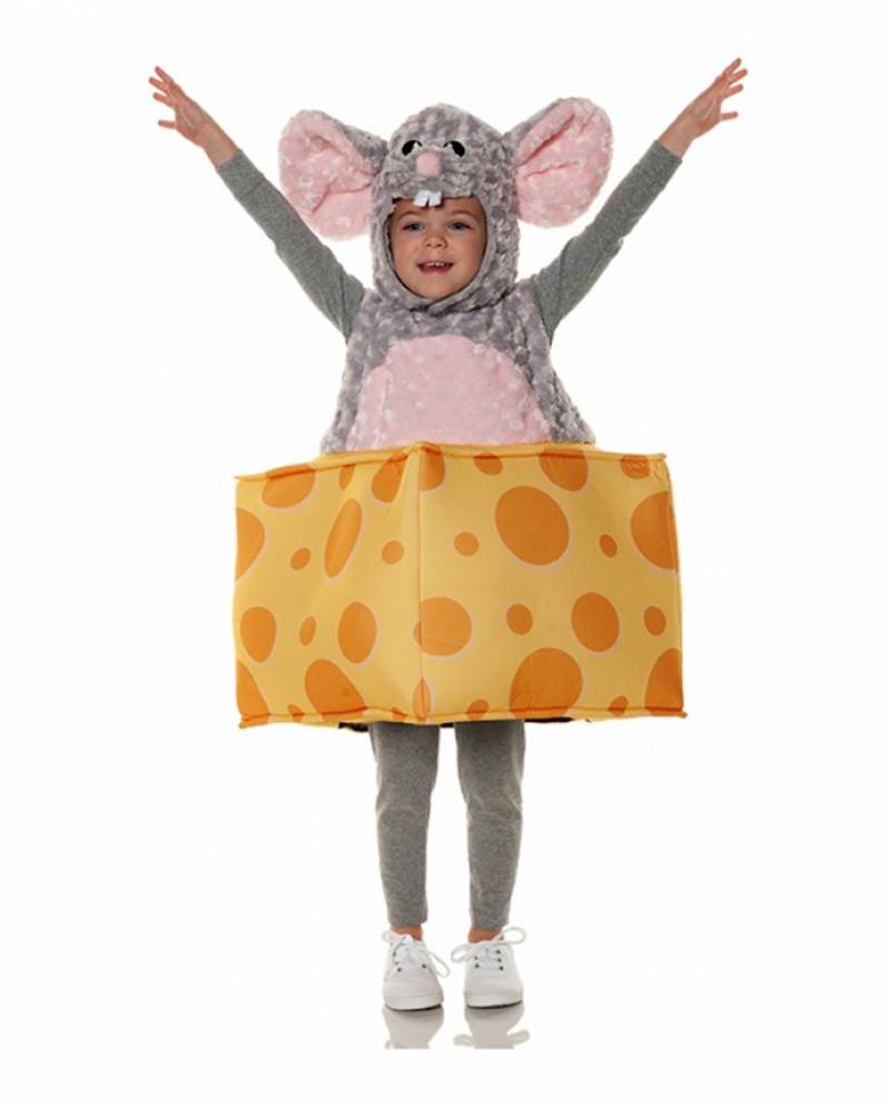 Süße Maus mit Käsestück Kleinkinderkostüm M