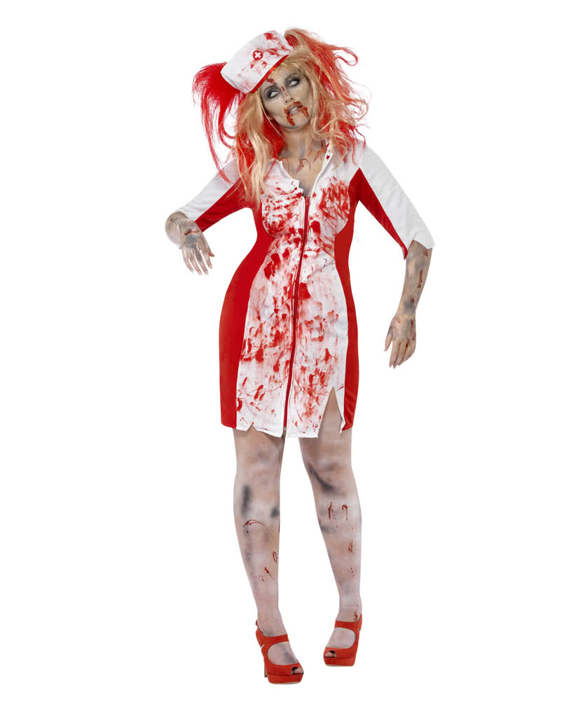 Zombie Nurse Kostüm Plus Size für Halloween & Zombie Walk L von Horror-Shop.com