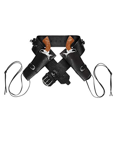 Doppelter Western Pistolen Holster - Schwarzes Kunstleder Doppelter Western Pistolen Holster - Schwarzes Kunstleder von Horror-Shop