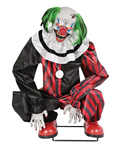 Hockender Horror Clown Animatronic mit Bewegung und Sound als Halloween Dekoration Hockender Horror Clown Animatronic mit Bewegung und Sound als Halloween Dekoration von Horror-Shop