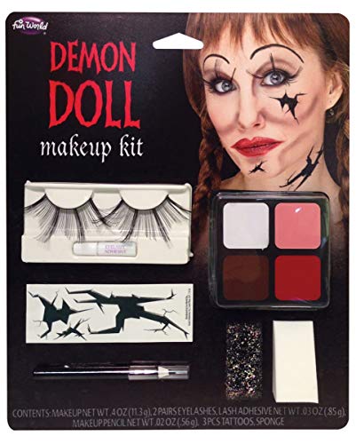 Horror Puppe Make-up Kit für Halloween, Gothic Party & Grusel Motto Party von Horror-Shop