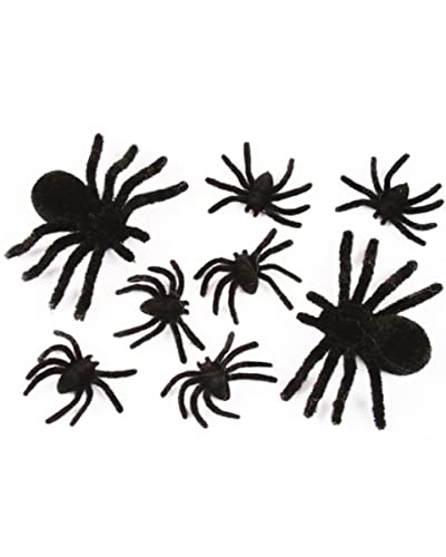 Horror-Shop 8 Haarige Halloween Spinnen schwarz von Horror-Shop