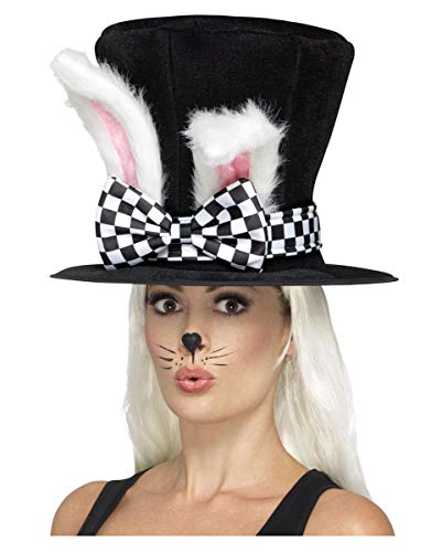 Horror-Shop Alice im Wunderland Zylinder mit Kaninchen-Ohren von Horror-Shop
