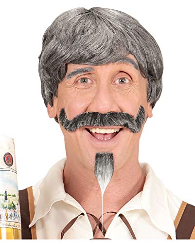 Horror-Shop Bayerische Männerperücke mit Schnurrbart & Kinnbart von Horror-Shop