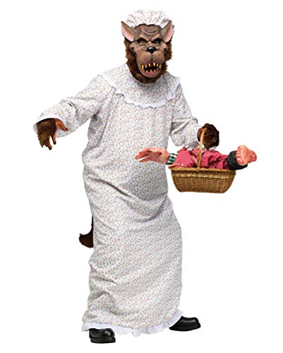 Horror-Shop Böser Wolf im Oma Nachthemd Märchenkostüm für Fasching, Halloween & Karneval von Horror-Shop