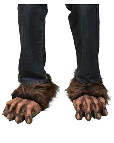 Horror-Shop Braune Werwolf Füße mit Kunstfell 2 Stück als Kostümzubehör - Latex von Horror-Shop