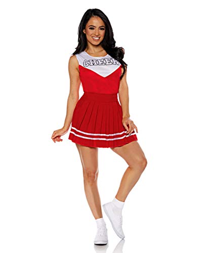 Horror-Shop Cheerleader Damen Kostüm rot für Fasching & Motto Party S von Horror-Shop