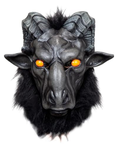 Horror-Shop Dämonische Baphomet Maske mit schwarzem Kunstfell Horror-Shop Dämonische Baphomet Maske mit schwarzem Kunstfell von Horror-Shop