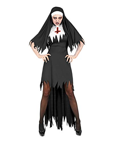 Horror-Shop Dämonische Nonne Damenkostüm mit Haube als Verkleidung für Halloween und Fasching S von Horror-Shop