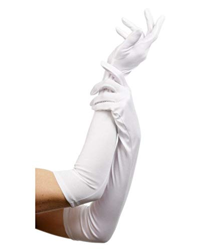 Horror-Shop Ellbogenlange Handschuhe weiß von Horror-Shop