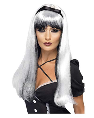 Horror-Shop Fantasy Hexe Perücke Silber/schwarz Horror-Shop Fantasy Hexe Perücke Silber/schwarz von Horror-Shop