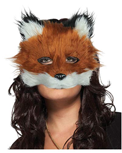Horror-Shop Fuchs Maske One Size Kunstfell braun-weiߠ von Horror-Shop