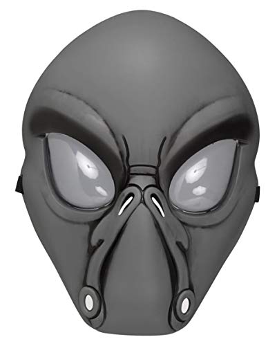 Horror-Shop Graue Alien Halbmaske aus stabilem Kunststoff für Halloween & Sci-Fi-Fans von Horror-Shop