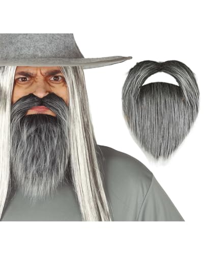 Horror-Shop Grauer Zauberer Bart für Magier von Horror-Shop