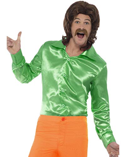 Horror-Shop Grünes 60s Disco Hemd für Fasching M von Horror-Shop