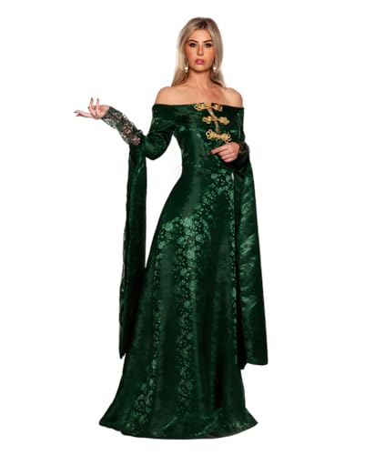 Horror-Shop Grünes Renaissance Königin Kostümkleid für Damen für Fasching & Motto Party L von Horror-Shop