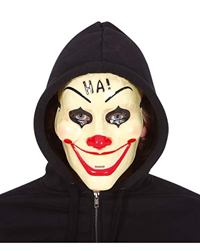 Horror-Shop HA Clown PVC Halbmaske als Kostuemaccessoire für Halloween und Fasching von Horror-Shop
