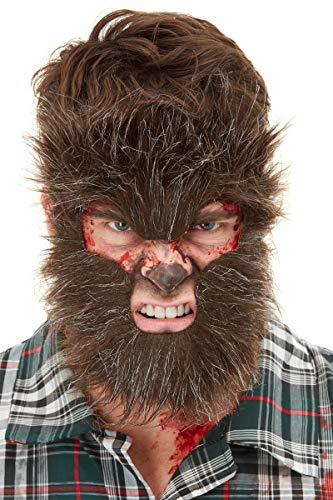 Horror-Shop Haarige Werwolf FX Halbmaske als Kostümzubehör für Halloween und Karneval von Horror-Shop