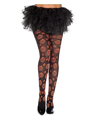 Horror-Shop Halloween Kürbis Nylon Strumpfhose für Damen von Horror-Shop