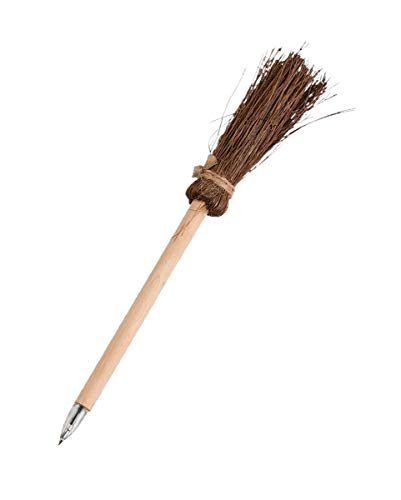 Horror-Shop Hexenbesen Holz-Kugelschreiber als Halloween Geschenkartikel von Horror-Shop