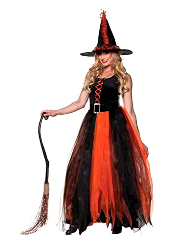 Horror-Shop Hexenkostüm Schwarz-Orange für Halloween & Fasching XL von Horror-Shop
