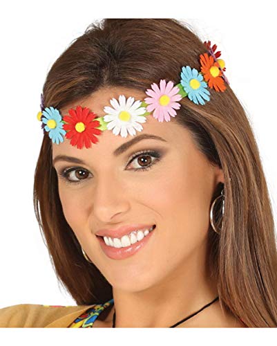 Horror-Shop Hippie Haarband Bunte Blumen für Fasching & Motto Party von Horror-Shop