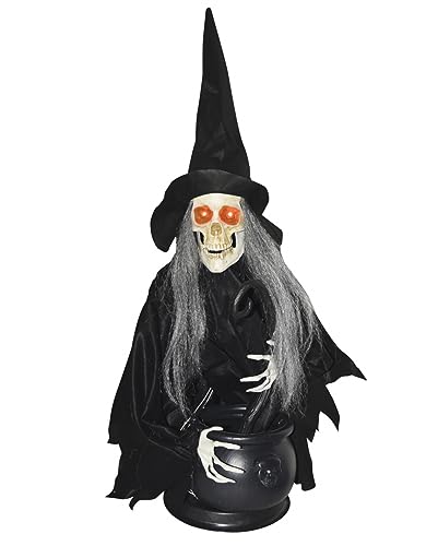 Horror-Shop Kochende Hexe - die im Hexenkessel rührt 80 cm von Horror-Shop