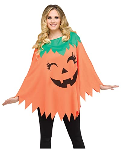 Horror-Shop Kürbis Poncho One Size als Kostümüberwurf für Halloween von Horror-Shop