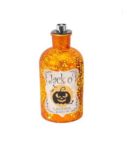 Horror-Shop Leuchtende Jack O'Lanterns Quecksilberglas Dekoflasche 18cm von Horror-Shop